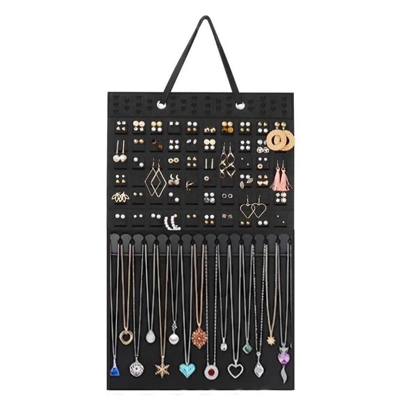 Wall-Mounted Jewelry Storage Bag for Earrings and Necklaces