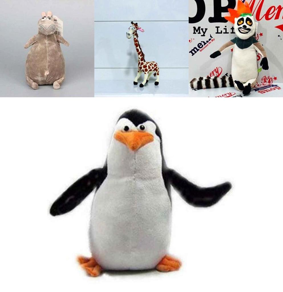 Collezione Adorabile di Peluche dei Personaggi di Madagascar con Re Julien e Amici