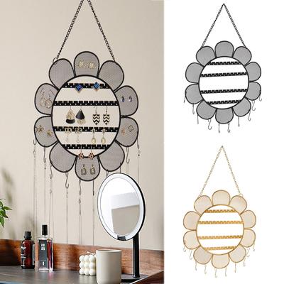 Kované organizéry na šperky Závěsný držák Stojan na náhrdelníky Síťovaný úložný stojan na šperky