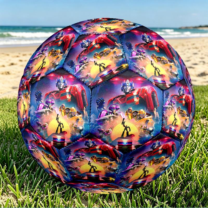 Transformers Print Size 5 Soccer Ball, PU Wear Resistant Football for Match Training and Daily Practice, Birthday Gift for Soccer Fans