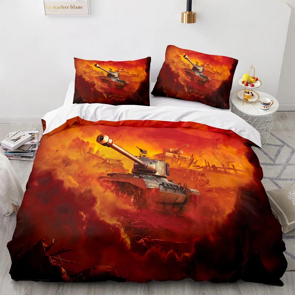 

Armored Tank Duvet Cover Fighter Bedding Sets For Bedroom Decor Boys Teens Military Queen King Full Size Polyester Quilt Cover EU single(135x200cm)