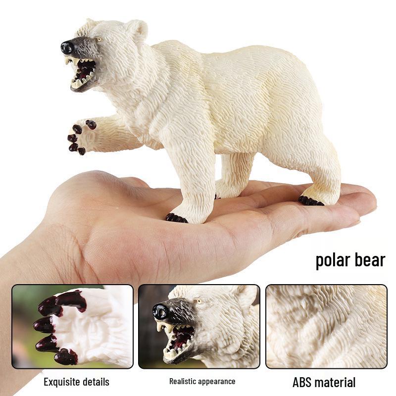 Polar Bear Wildlife Model Toy - Arctic Animal for Children's Sensory Play and Early Education