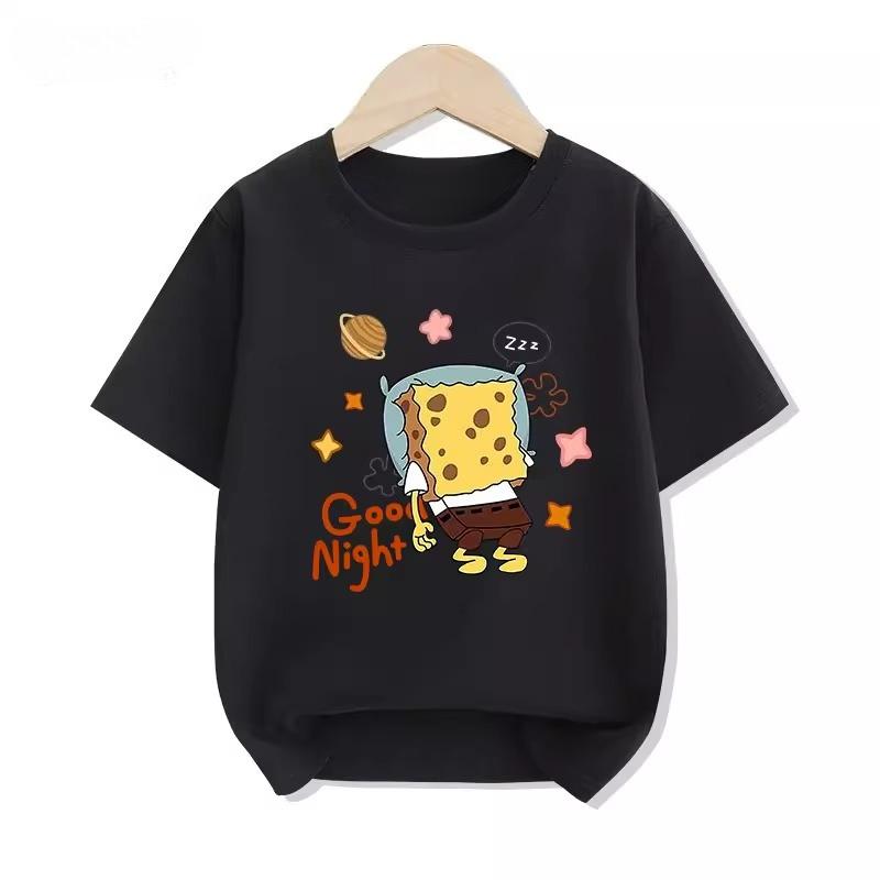 Potdemiel Summer New SpongeBob SquarePants Kids 100 Cotton TShirt Comfortable and Breathable for Boys and Girls