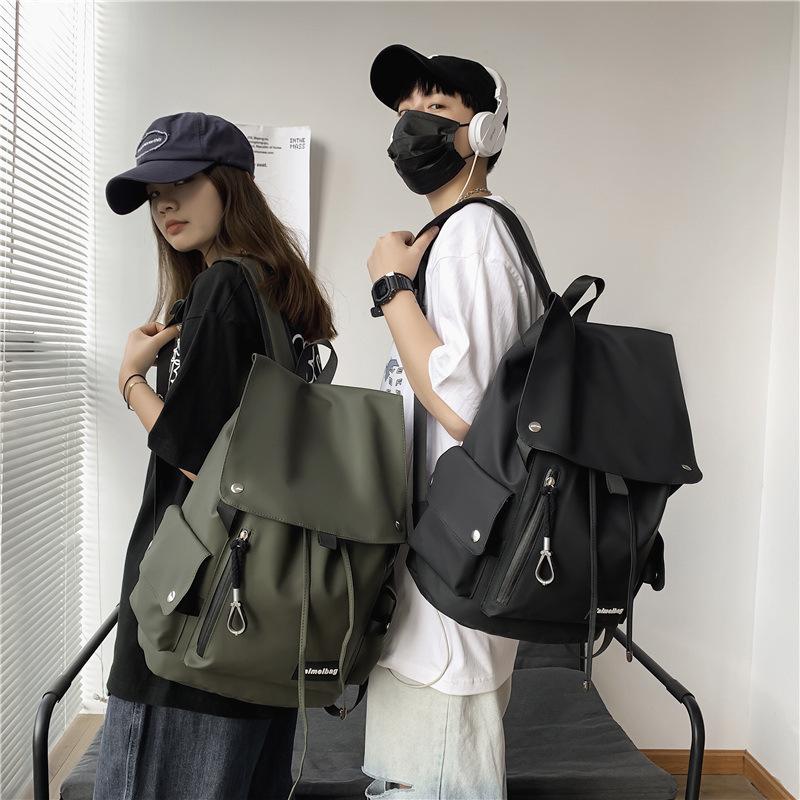 Japanese Harajuku Style Junior and Senior High School Students Backpack Large Capacity Trendy Brand Simple Flip Work Suit Travel Bag Men