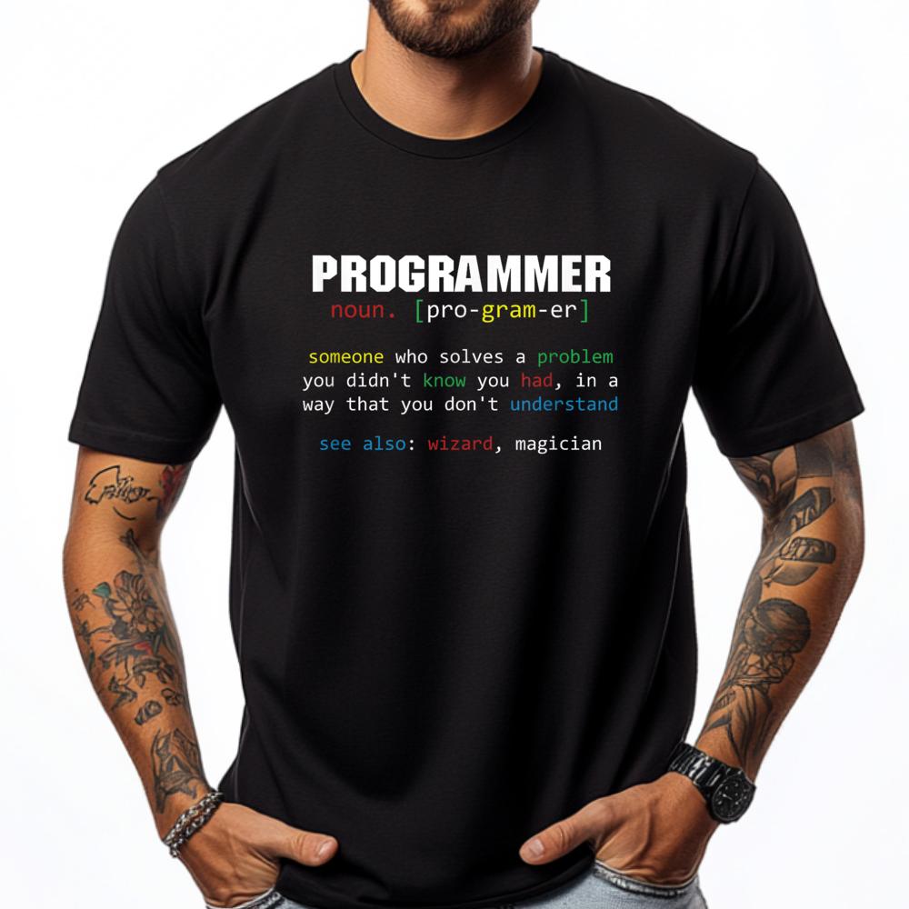 

Programmer Coder Code Coding Wizard Magician Computer Mens Graphic Tshirts T Shirt Man Japan Style Casual - Men s Summer Cott... S разноцветный