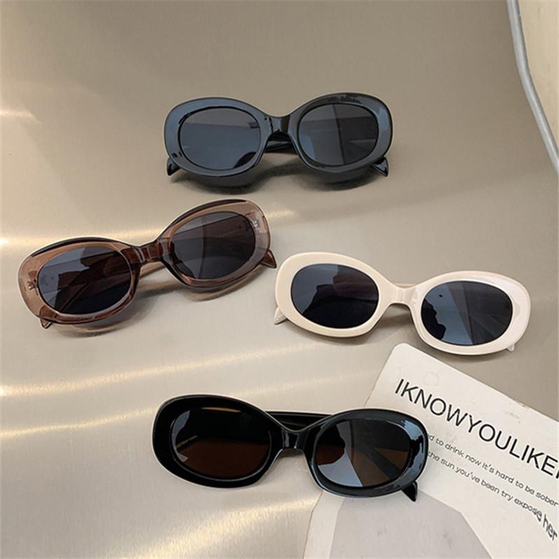 Women's Vintage Oval Sunglasses Premium Brand Designer Small Oval Sun Glasses Unusual Retro Fashion Women Sun Glasses