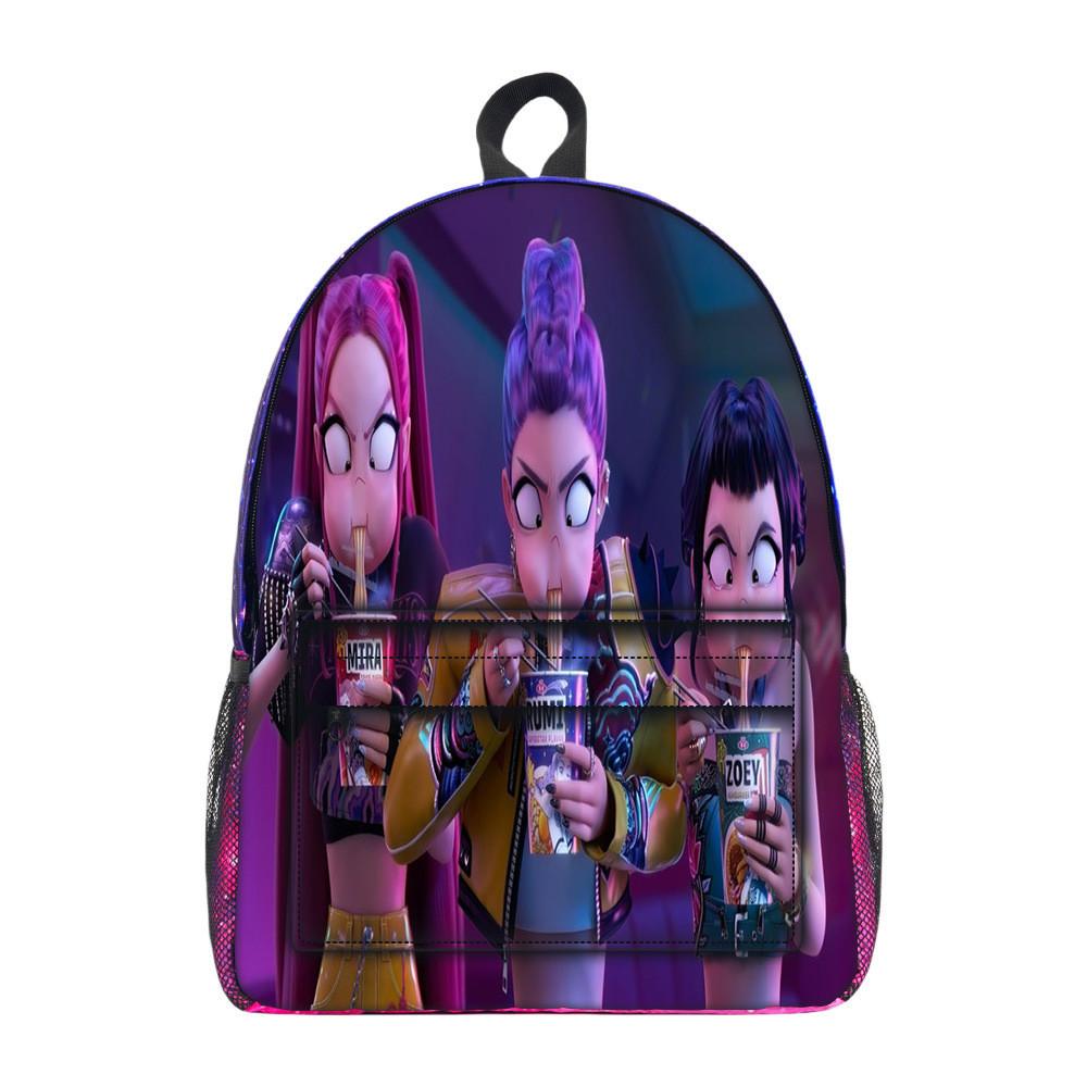 Kpop Demon Hunters Cartoon Pattern Oxford Cloth Student Backpack
