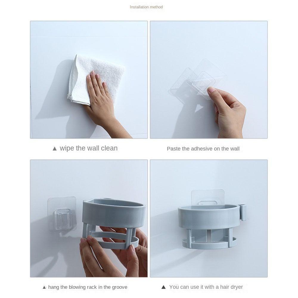 Wall Hanging Hair Dryer Storage Shelf Perforation-Free Hairdryer Holder  High Quality