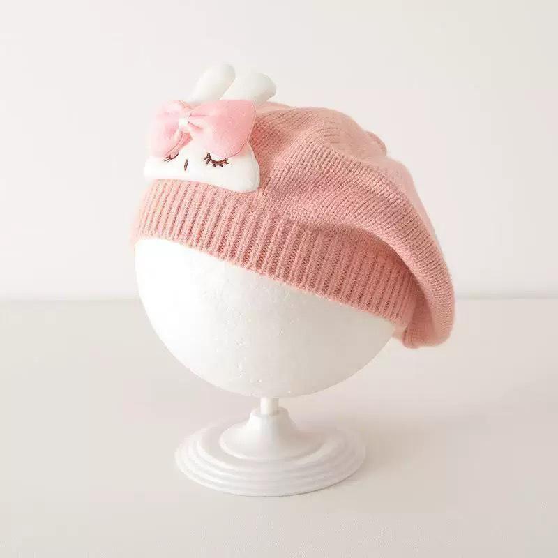 Infant Spring & Autumn Wool Beret - Cute Flower Knit Hat for Boys & Girls