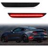 LED Side Marker Lights Compatible with 2015- Mustang S550 GT, Rear Dynamic Startup Side Markers, Rear Fender Markers Lamps Assembly, Smoked Len Red