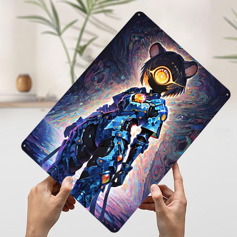

Cyclops Bear Warrior in Blue Armor Printed Poster Customized Wall Art Retro Vintage Metal Tin Signs for Bedroom Decorations Home 20x30cm（7.8x11.8inch）