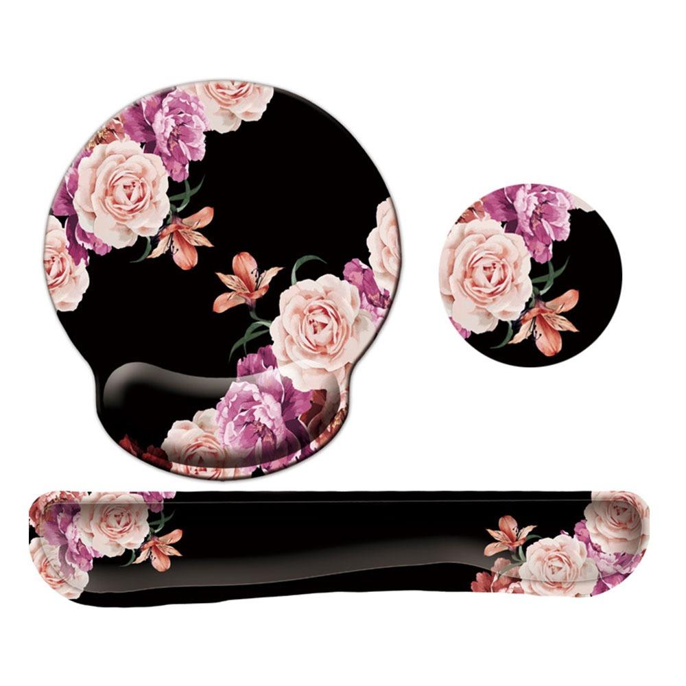 3Pcs/Set Soft Mouse Wrist Support Pad Non-Slip Base Keyboard Hand Cushion Desktop Accessories