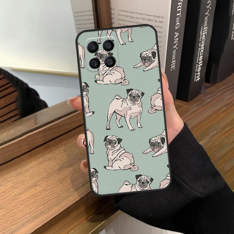 Cute Pug Dog Case For Samsung Galaxy M56 M06 M16 M36 M52 M32 M12 M54 M34 M14 M35 M55 M15 M11 M31 M13 M53