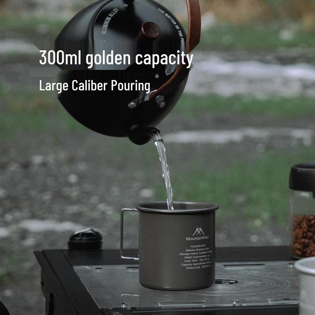 Mountain Camping Aluminum Alloy Folding Mug for Outdoor and Household Use