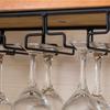 Under Cabinet Stemware Wine Glass Holder Metal Organizer for Bar Kitchen Black