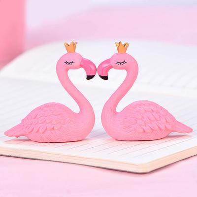 Rosa Harts Flamingo Figur Bär Kung Drottning Krona Hem Prydnad Bröllopspresent