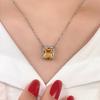 Huitan Elegant Women Pendant Necklace Inlaid Sparkling Yellow Cubic Zirconia Party Daily Versatile Accessories  Jewelry