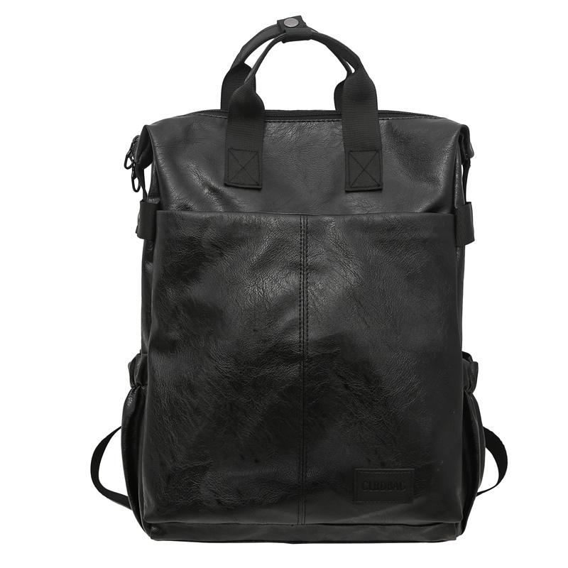 

Бизнес-сумка для ноутбука, большая вместимость, дорожный рюкзак, мужской рюкзак из искусственной кожи чёрный