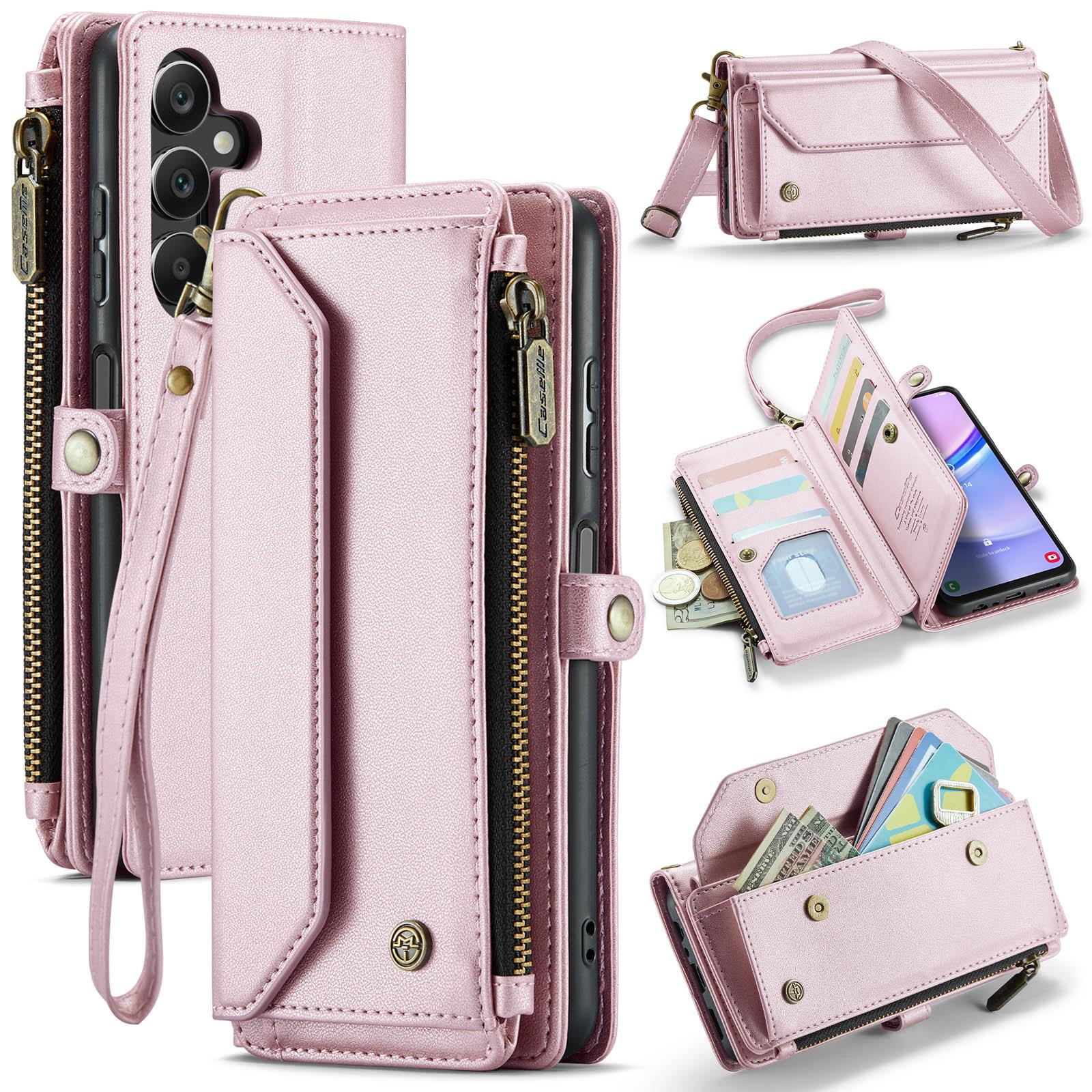 

For Samsung Galaxy A16 5G/A16 4G Leather Case CASEME C36 Zipper Multiple Card Slots Phone Cover with Straps C