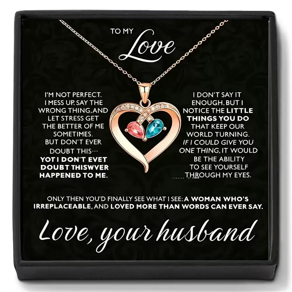 Creative Zodiac Heart & Water Drop Pendant Necklace with Engravable Name