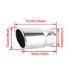 1pc Universal 6.3CM Exhaust Tailpipe Tips Car Accessories Round Angled-mouth Straight Stainless Steel With Single Outlet