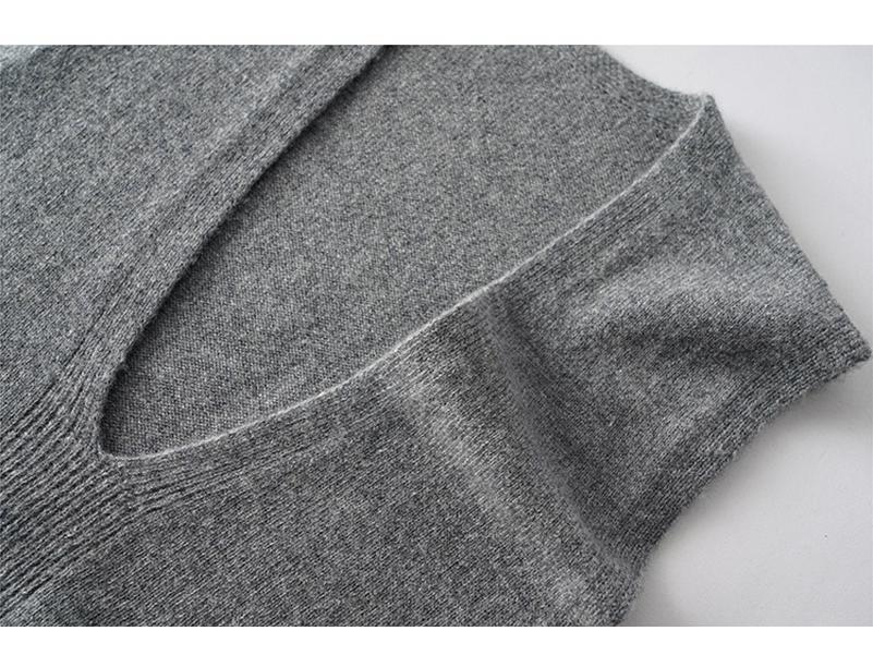 2024 French Style Gradient Bamboo Wool V-Neck Sleeveless Vest