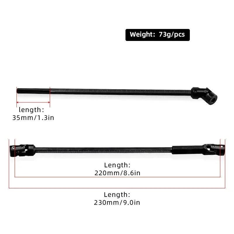 Steel 85-230mm Cut To Length Driveshaft Universal Joint Drive Shaft for 1/10 RC Crawler LCG Rigs Sportys Scalers Capra SCX10 Pro