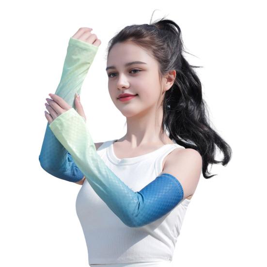 Checkered Sun Protection Sleeves, Cooling Arm Sleeves with Thumb Hole, UV Protection Sleeves for Women Summer Cycling Driving