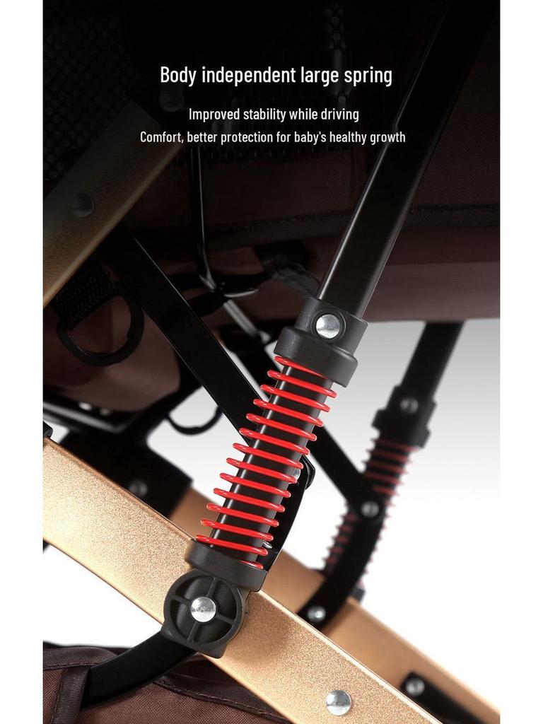 Convertible Lightweight Baby Stroller: Reclining, Foldable, High Landscape, Shock-Absorbing, Two-Way Use for Newborns