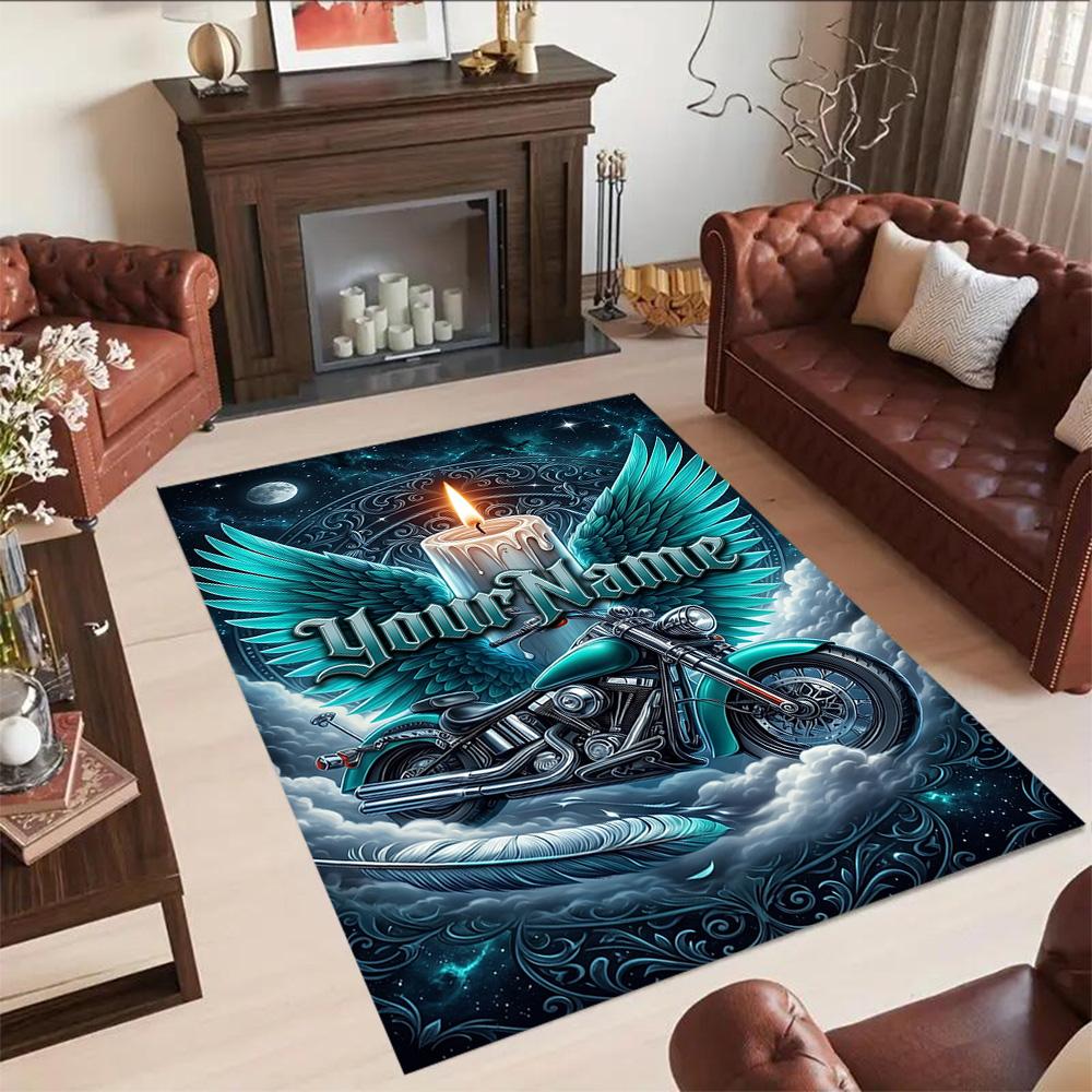 Harley-davidson Motorcycles Customizable Name Carpet Suitable for Game Room Living Rooms Study Room Dormitory Anti-slip Rug Decorate Offices