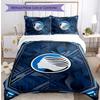 Set Biancheria da Letto Stampato 3 Pezzi Atalanta FC Traspirante Copripiumino con Federe Biancheria da Letto Decorativa per Camera da Letto Casa