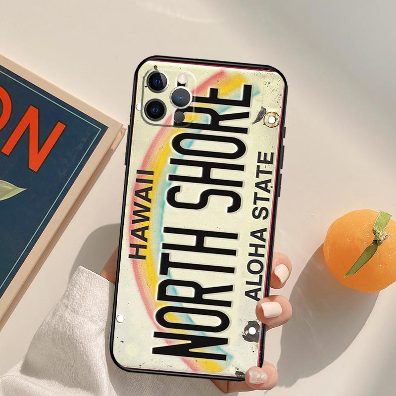 

Vintage Hawaii License Plate Aloha Cover Case For iPhone 16 15 14 13 12 11 Pro Max XS XR X 12 13 Mini 16 15 Plus Fundas iPhone 14