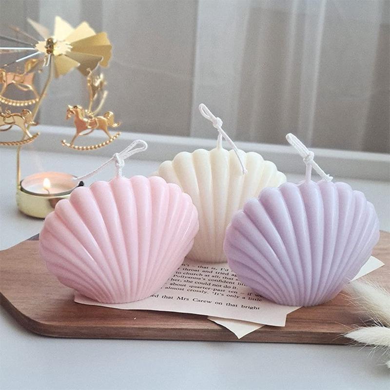 1Pcs Epoxy Resin Mold Three-dimensional Irregular Fan-shaped Shell Aromatherapy Candle Silicone Molds