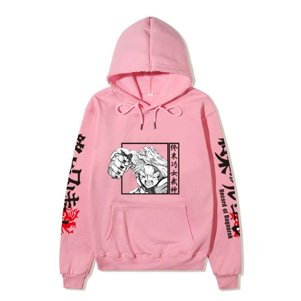 Record of Ragnarok Thor Manga Hoodie Vertikaler Japanischer Chinesischer Text Drachenprint Anime Pullover Sweatshirt