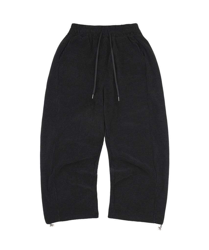 EASY NO EASY Curved Corduroy Pants - Black
