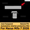 For Maxus Mifa 7 2026 Automotive Interior Screen Protective Film TPU Anti-Scratch Panel Dashboard Navigation