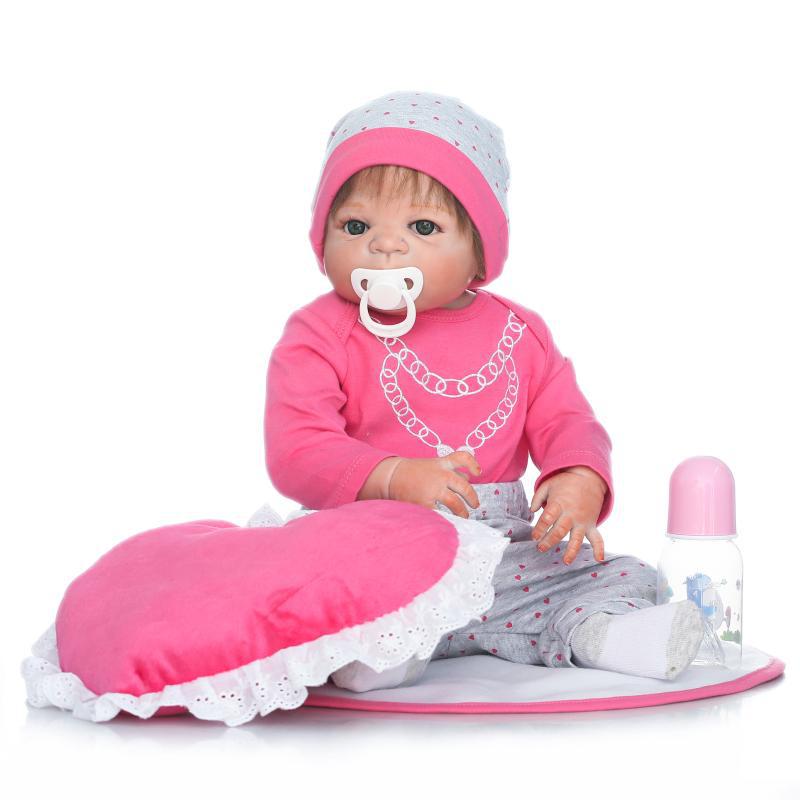 NPK Full Silicone Realistic Baby Doll Early Education Toy 57 cm