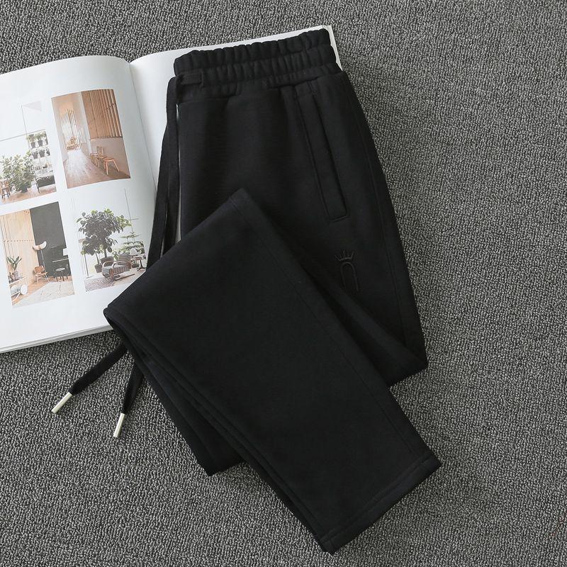 

Прямые абрикосовые зимние вельветовые спортивные штаны женские 2024 новые женские брюки спортивные штаны европейские товары толстые повседневные брюки зимние Black Spring and autumn S(42.50 kg-47.50 kg wear)