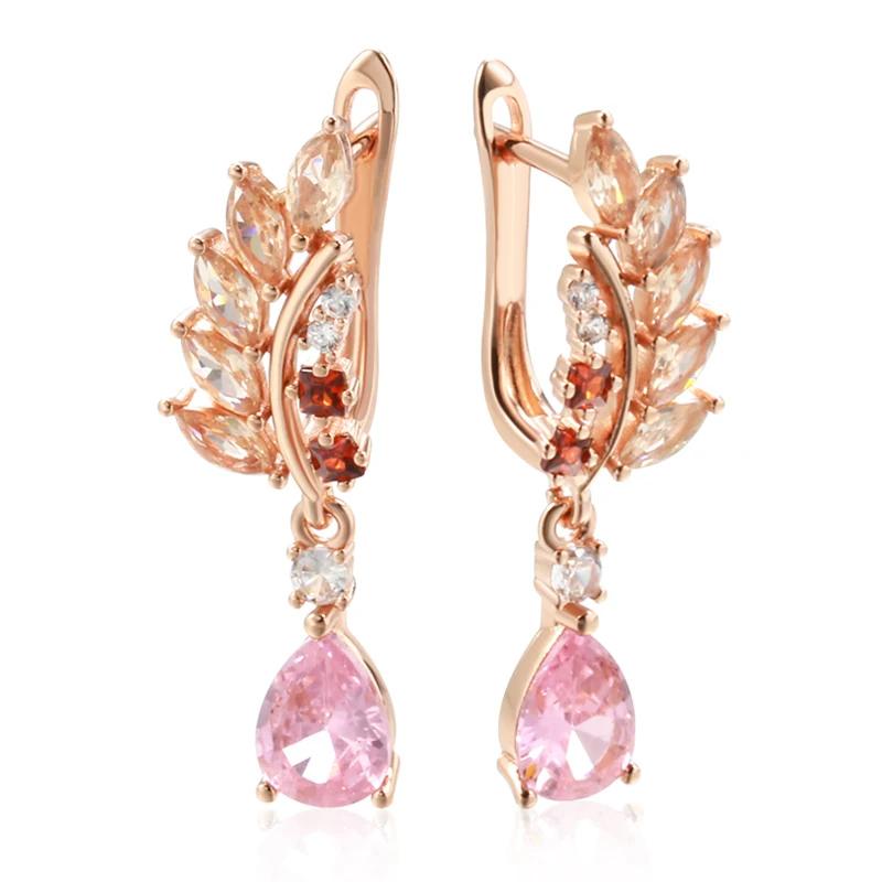 

Висячие серьги в форме пера с геометрическим цирконием для женщин, модные винтажные ювелирные изделия золотого цвета, элегантные аксессуары для вечеринок