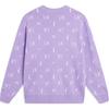 Li Ning Allover-Print Buchstaben Rundhals Bequemer Atmungsaktiver Locker Gestrickter Pullover Damen Oberteile Rosé-Lila AMBT216-2
