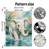DIY Pearl Art Painting Majestic Elephant Handmade Craft Modern Wall Decor Leisure Relax Activity Nice Gift for Novice Art Practitioners Home