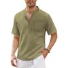 European & American Men's Hippie Casual Pocket Short Sleeve Beach T-shirt
