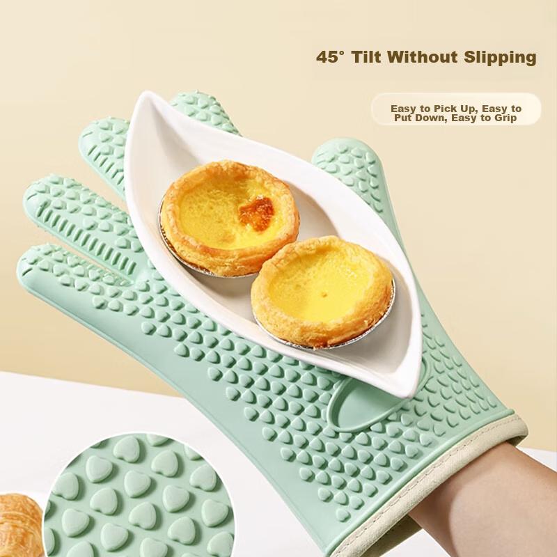 Jekero Five-Finger Thick Heat-Resistant Gloves, Insulated Anti-Scalding Gloves, for Kitchen, Microwave Oven, Baking, Oven-Specific, Thickened Non-Slip