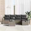 VidaXL Ensemble de Canapés de Jardin 6 Pièces avec Coussins Gris Rattan Synthétique 3359068