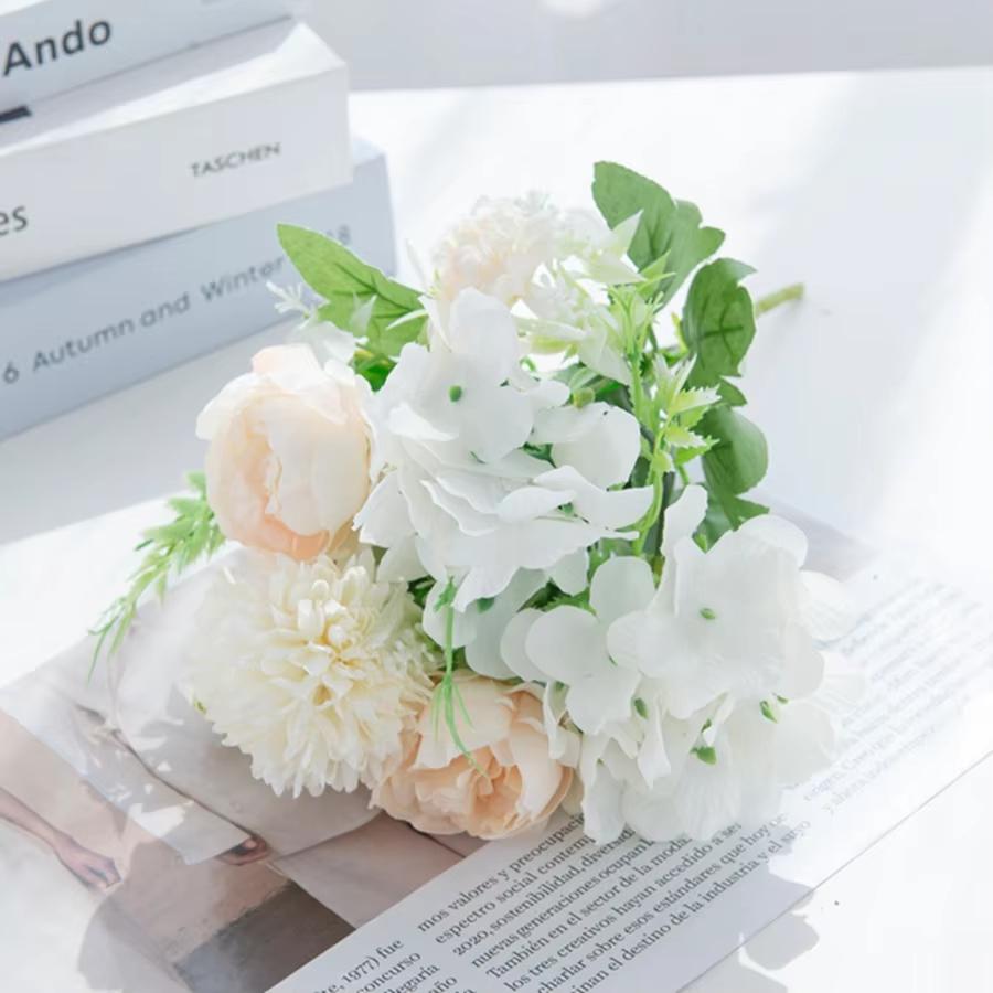

1/3PC Artificial Flowers Silk Peony Hydrangea Valentine s Wreath Decora Vase Home Room Garden Wedding Wreath Brial Bouquet props 1 pc