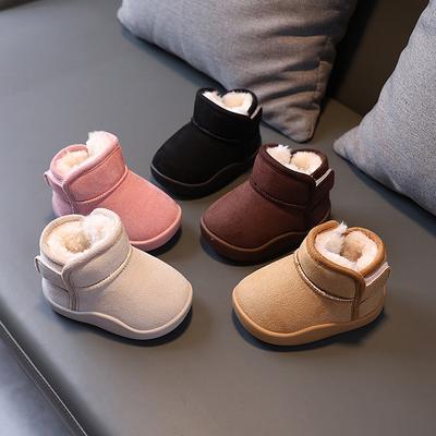Children Shoes Simple Plush Warm Cotton Shoes Daily Antiskid Thick Soft Sole Girl Casual Snow Boots Boy Winter Sneakers