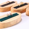Ring Jewelry Display Tray Solid Wood Oval Pair Ring Jewelry Rack Counter Jewelry Display Props Jewelry Boxes and Packing