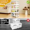 Portable Clear Storage Bins with Lid and Wheels 24QT Stackable Plastic Bins with Magnetic Doors for Bedroom Living Room Office