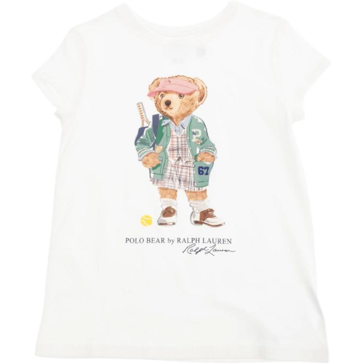 

Polo Ralph Lauren Лого Графический Пуловер Футболка с Круглым Вырезом Детские Топы Белый 313971122-002 L