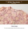 Fashionable Floral Print Blouse for Stylish Grandmas - Plus Size, Loose Fit, Summer Three-Quarter Sleeves